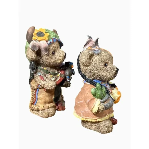 Thanksgiving Bears Autumn Harvest Decorative Collectible Figurine Set - Picture 8 of 13